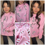 Pink Candy Cane Sweatshirt