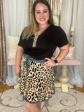 Oatmeal Leopard Relaxed Skirt