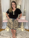Oatmeal Leopard Relaxed Skirt