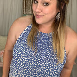 Droplets Denim Halter Tank