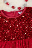 RED SEQUINS TULLE SKIRT DRESS. DRG501322027-SOL: 3XL