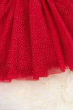 RED SEQUINS TULLE SKIRT DRESS. DRG501322027-SOL: 3XL