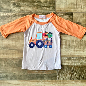 Kids Spooky Tractor Raglan