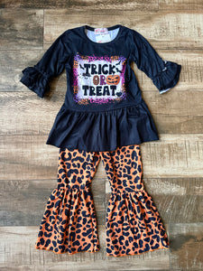 Kids Trick or Treat Black Pants Set