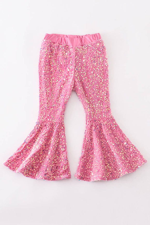 Pink sequins bell pants