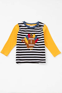 Kids Striped Football Turkey Top