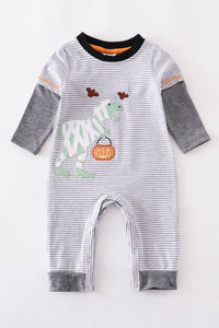 Kids Halloween Grey Dinosaur Mummy Romper