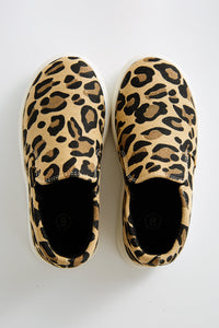 Kids Leopard Slip Ons