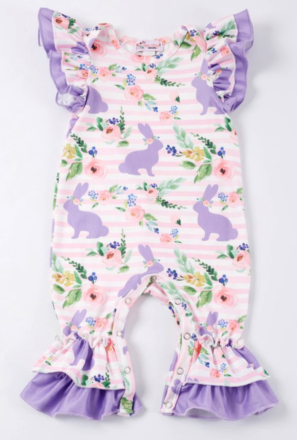 Kids Violet Rabbit Romper