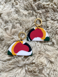 Multicolored Semicircle Rubber Earrings