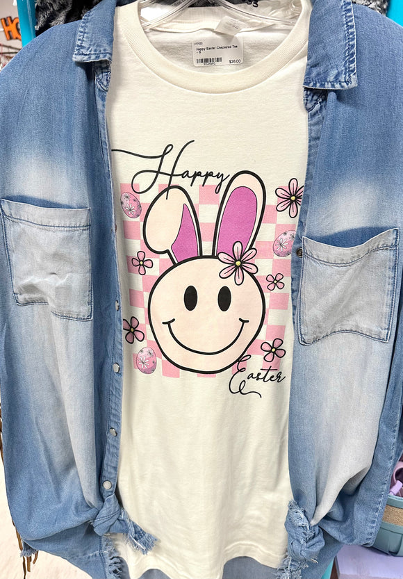 Happy Easter Checkered Tee