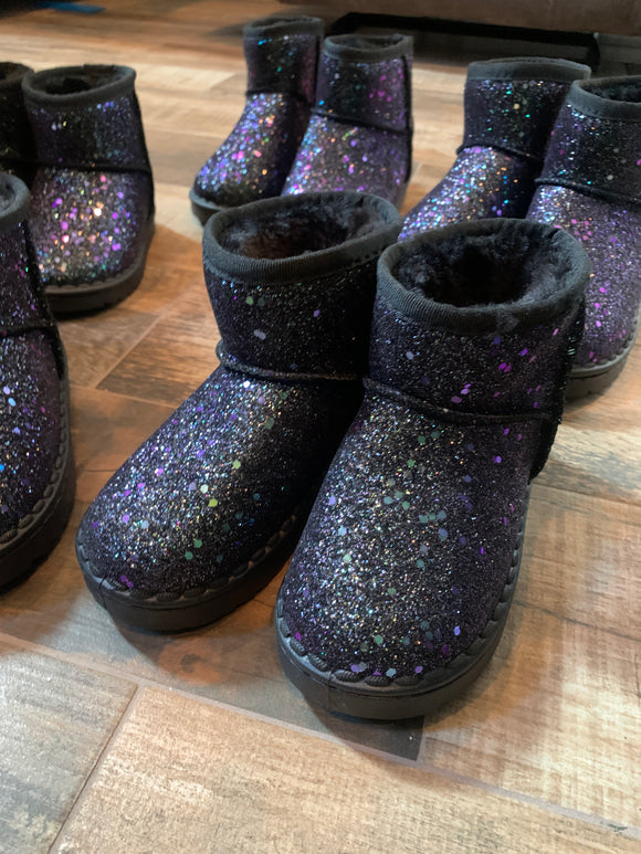 Toddler Sparkly Black Boots
