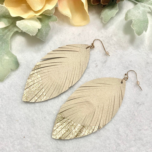Gold-Tipped Feather Earrings
