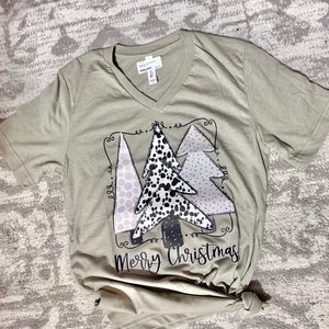 Whimsical Trio Christmas Trees Tee