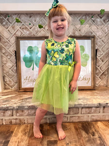 Kids Sweet Clover Tulle Dress