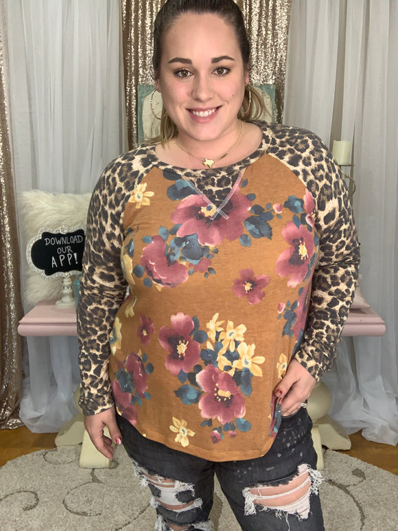 Mustard Floral Top