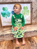 Kids Frilly Clover Overall Dress