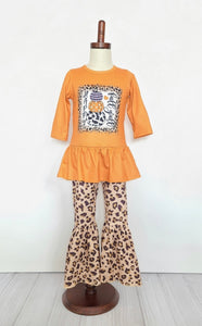 Kids Fall Y’all Leopard Pants Set